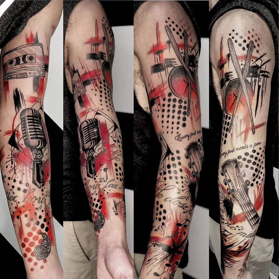 Abstraction tattoo at Downunder Tattoo Bali